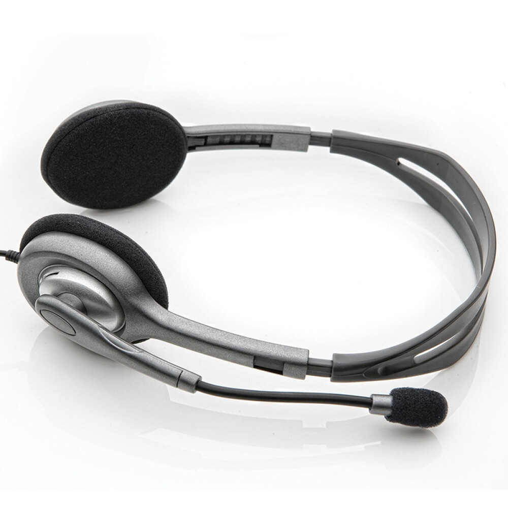 罗技（Logitech）H111 立体声耳机 带麦克风话筒 电脑笔记本办公耳麦 黑色